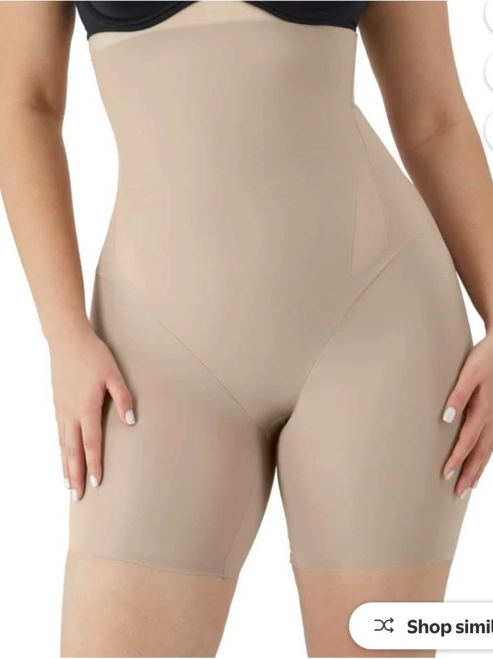 New XXL Maidenform High-Waist thigh slimmer Nude Short Smooth Control sculpts